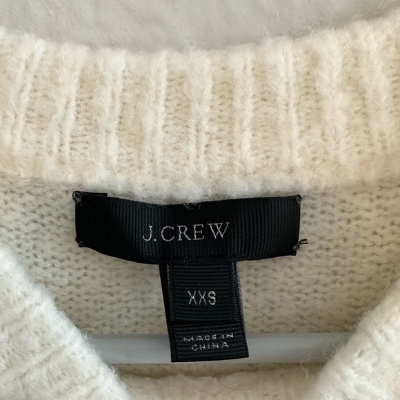 🌟 J Crew Womens Fair Isle Striped Sweater XXS Baby/Ivory Pullover Wool Blend - Picture 3 of 6